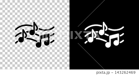 Musical notes dancing on a musical score; melody icons; music Musical notes dancing on a musical score; melody icons; music 143262469