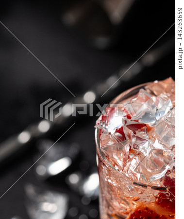 Iced Cocktail Dark Luxury Advertising Background Iced Cocktail Dark Luxury Advertising Background 143263659