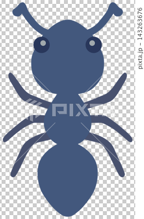 シンプルでかわいいアリのイラスト ベクター素材 143263676