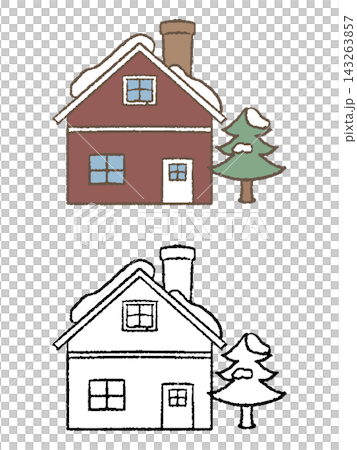 手描きの冬の家 手描きの冬の家 143263857