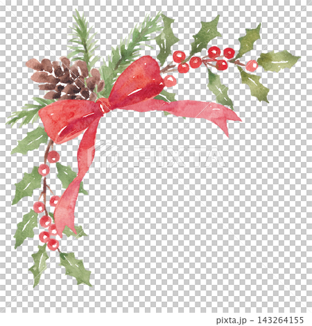 Watercolor Christmas frame material Watercolor Christmas frame material 143264155
