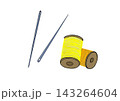 針と糸（黄色と橙色） 143264604
