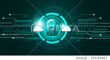Cloud security concept background. Modern technology background 143264861