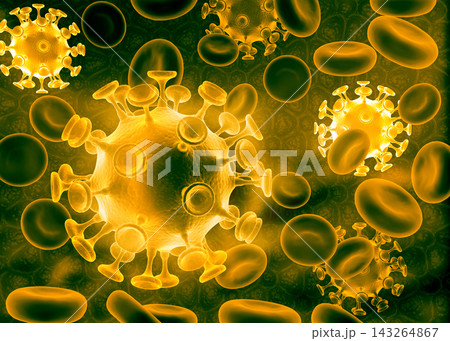 Microscopic view of deadly Coronavirus 143264867