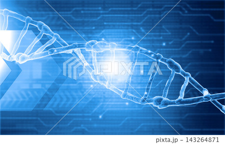 DNA strand on technology background 143264871