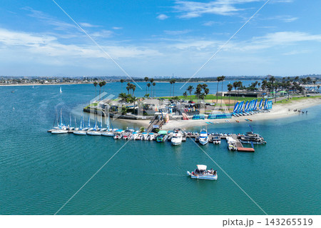 Aerial view of Mission Bay and Beaches in San Diego, California. USA. Aerial view of Mission Bay and Beaches in San Diego, California. USA. 143265519
