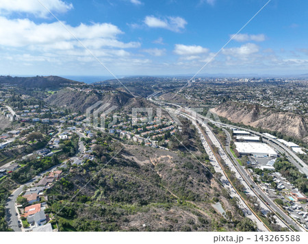 Aerial view over La Jolla hills, San Diego, California, USA Aerial view over La Jolla hills, San Diego, California, USA 143265588