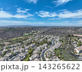 Aerial view of San Diego, Linda Vista neighborhood with houses and street 143265622