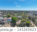 Aerial view of San Diego, Linda Vista neighborhood with houses and street 143265623