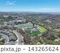 Aerial view of San Diego, Linda Vista neighborhood with houses and street 143265624