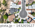 Aerial view of San Diego, Linda Vista neighborhood with houses and street 143265627