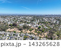 Aerial view of San Diego, Linda Vista neighborhood with houses and street 143265628