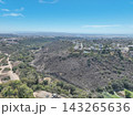 Aerial view of San Diego, Linda Vista neighborhood with houses and street 143265636