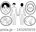 顔と体メインのコミュニケーションボード無色 143265659