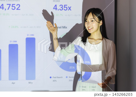 プレゼンをする女性 プレゼンをする女性 143266203