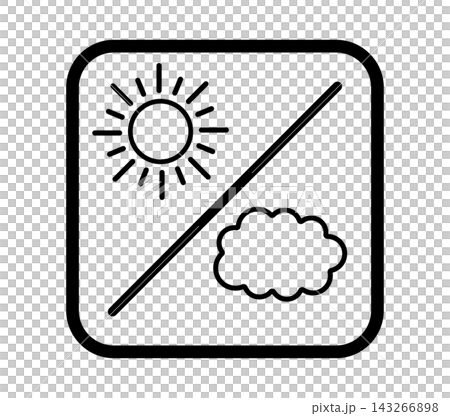 Simple weather icon with a border featuring clouds and the sun. Simple weather icon with a border featuring clouds and the sun. 143266898