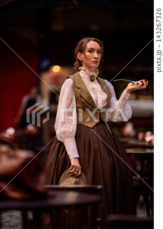 beautiful woman scientist in retro style with smoking pipe beautiful woman scientist in retro style with smoking pipe 143267326