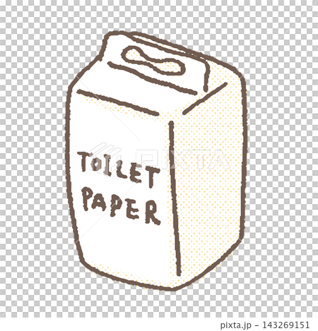 Color illustration of a packaged toilet paper roll (daily necessities/household goods) Color illustration of a packaged toilet paper roll (daily necessities/household goods) 143269151