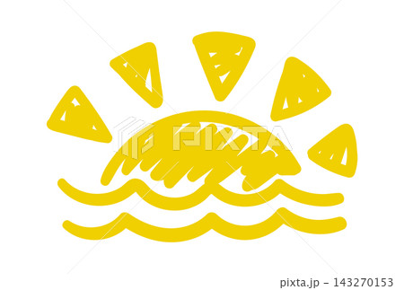 Sun Rising Over Waves Doodle Sun Rising Over Waves Doodle 143270153