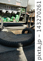 Refueling pipes from truck for a gas station tank during petrol shortage crisis 143270261