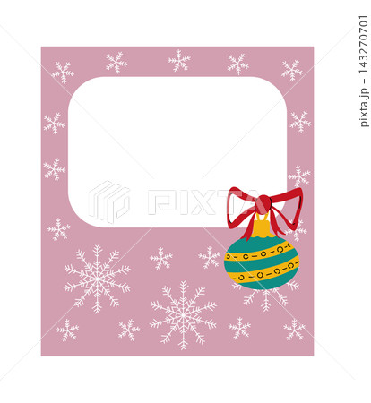 Christmas Frame Card With Bauble Cartoon 143270701