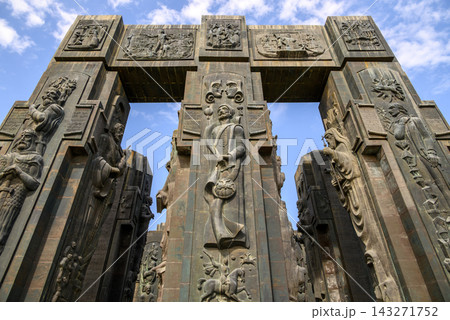Chronicles of Georgia monument recording the history of Georgia by sculptor Zurab Tsereteli in Tbilisi, capital of Georgia 143271752