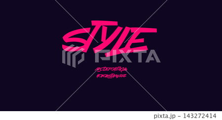 Youth Font Youthful Alphabet for Skater Quotes. Marker Graffiti Street Art Letter Set Dynamic Bold Strokes. Spirited Expressive Headline, Urban Fonts Design. Vector typeset 143272414