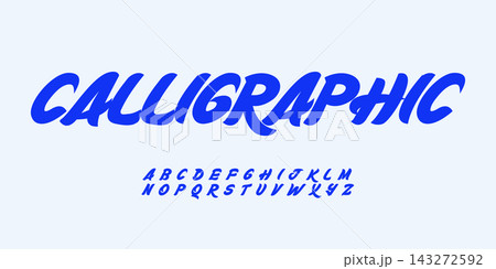 logo font alphabet, hawaii beach script, summer surf typeface. Sweet handwritten hand brush letters set for sunny tee shirt graphic, retro vintage typographic design. Vector typeset logo font alphabet, hawaii beach script, summer surf typeface. Sweet handwritten hand brush letters set for sunny tee shirt graphic, retro vintage typographic design. Vector typeset 143272592