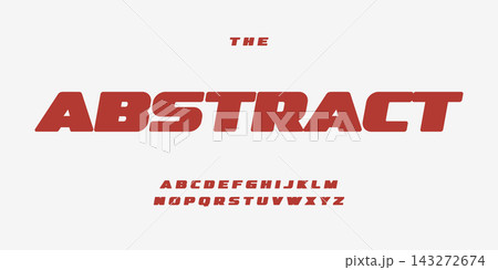 Retro sport font thick alphabet fat letters. Wide bold letter set for vintage car, retro speed race, auto repair shop headline title logo. Vector typeset. 143272674