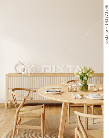 empty white chair and table in modern style empty white chair and table in modern style 143273546