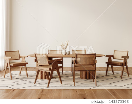 empty room with wooden chair in a modern style empty room with wooden chair in a modern style 143273568