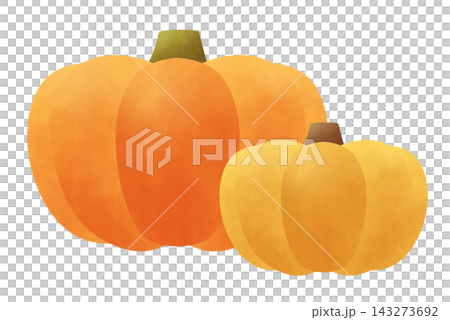 A set of illustrations featuring orange and yellow Halloween pumpkins. A set of illustrations featuring orange and yellow Halloween pumpkins. 143273692