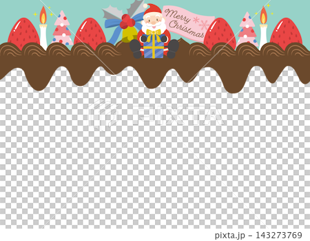 聖誕老人聖誕巧克力蛋糕相框 143273769