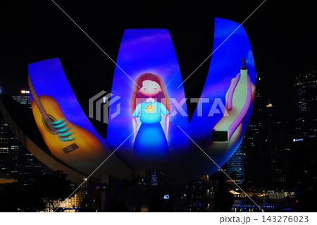 ArtScience Museum Night Display with Projections 143276023