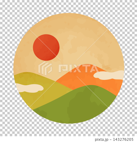 A beautiful autumn landscape with mountains covered in autumn foliage and a sunset. A beautiful autumn landscape with mountains covered in autumn foliage and a sunset. 143276205