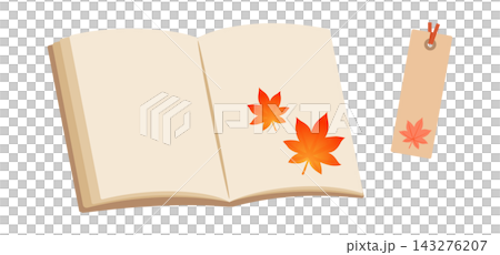 秋天是閱讀的季節 / 一本打開的書和壓平的秋葉 秋天是閱讀的季節 / 一本打開的書和壓平的秋葉 143276207