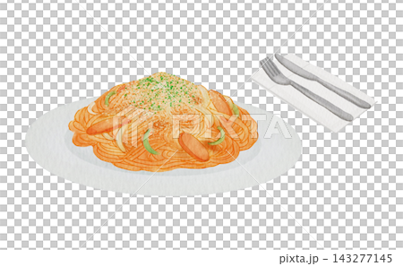 水彩画イラスト・ナポリタン 143277145