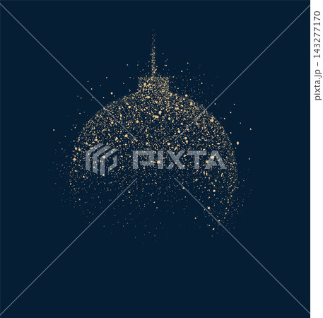 Christmas ball ornament made of glowing dots blue Christmas ball ornament made of glowing dots blue 143277170