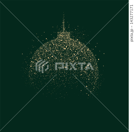 Christmas ball ornament made of glowing dots green 143277171