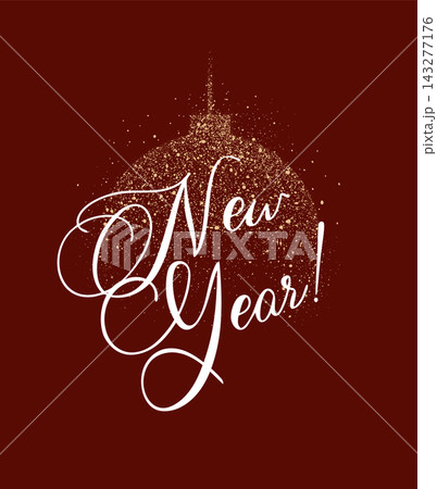 Christmas ball ornament made of glowing dots with lettering red 143277176