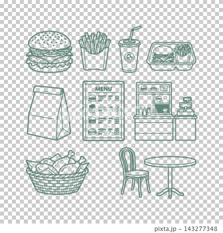 Fast Food Restaurant Icons 143277348