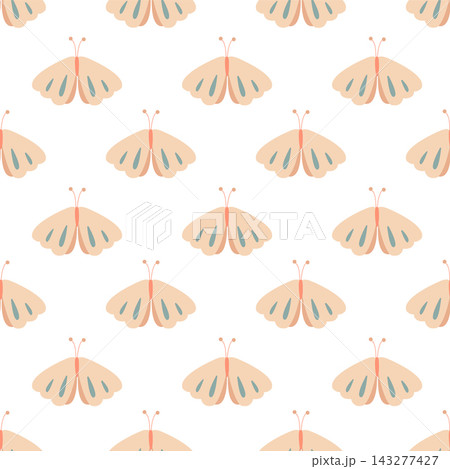 Butterfly seamless pattern baby nursery background vector template wrapping paper design 143277427