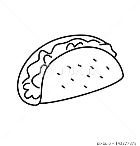 outline taco mexican food 143277878