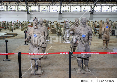Ancient mausoleum of Emperor Qin Shi Huang of the 3 century BC with Terracotta Army in Xi'an, China Ancient mausoleum of Emperor Qin Shi Huang of the 3 century BC with Terracotta Army in Xi'an, China 143278409