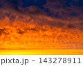 Sunset sky, dramatic clouds on colorful sky 143278911