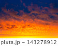 Sunset sky, dramatic clouds on colorful sky 143278912