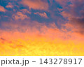 Sunset sky, dramatic clouds on colorful sky 143278917