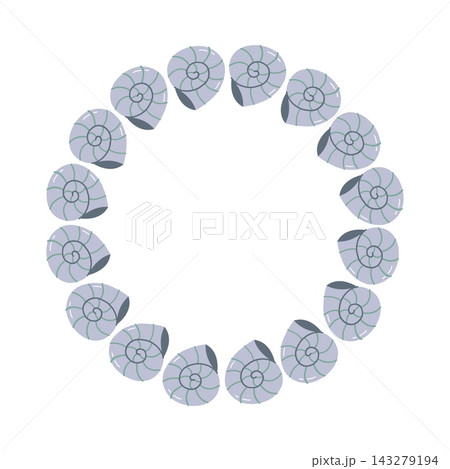 Cute Sea Shell Wreath Frame Vector Illustration Cute Sea Shell Wreath Frame Vector Illustration 143279194