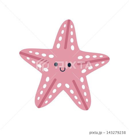 Cute Pink Starfish Cartoon Character Vector Cute Pink Starfish Cartoon Character Vector 143279238