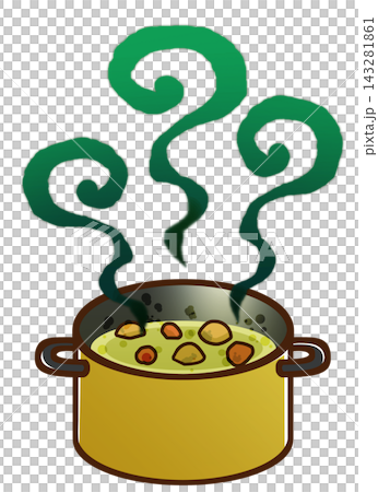 變質的湯/奶油燉菜(在平底鍋裡) 變質的湯/奶油燉菜(在平底鍋裡) 143281861